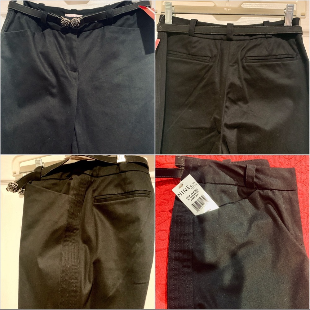 NINE & CO. PETITE Straight Leg Pants Black Business Dress Size 2 Petite NWT - Picture 8 of 12